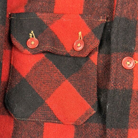 Vintage 1940-1950s Hercules Sears Plaid Button Up Chore Jacket Large - READ COND - Picture 6 of 16